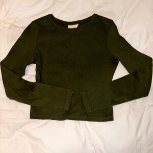 Olive Green Long Sleeve Top